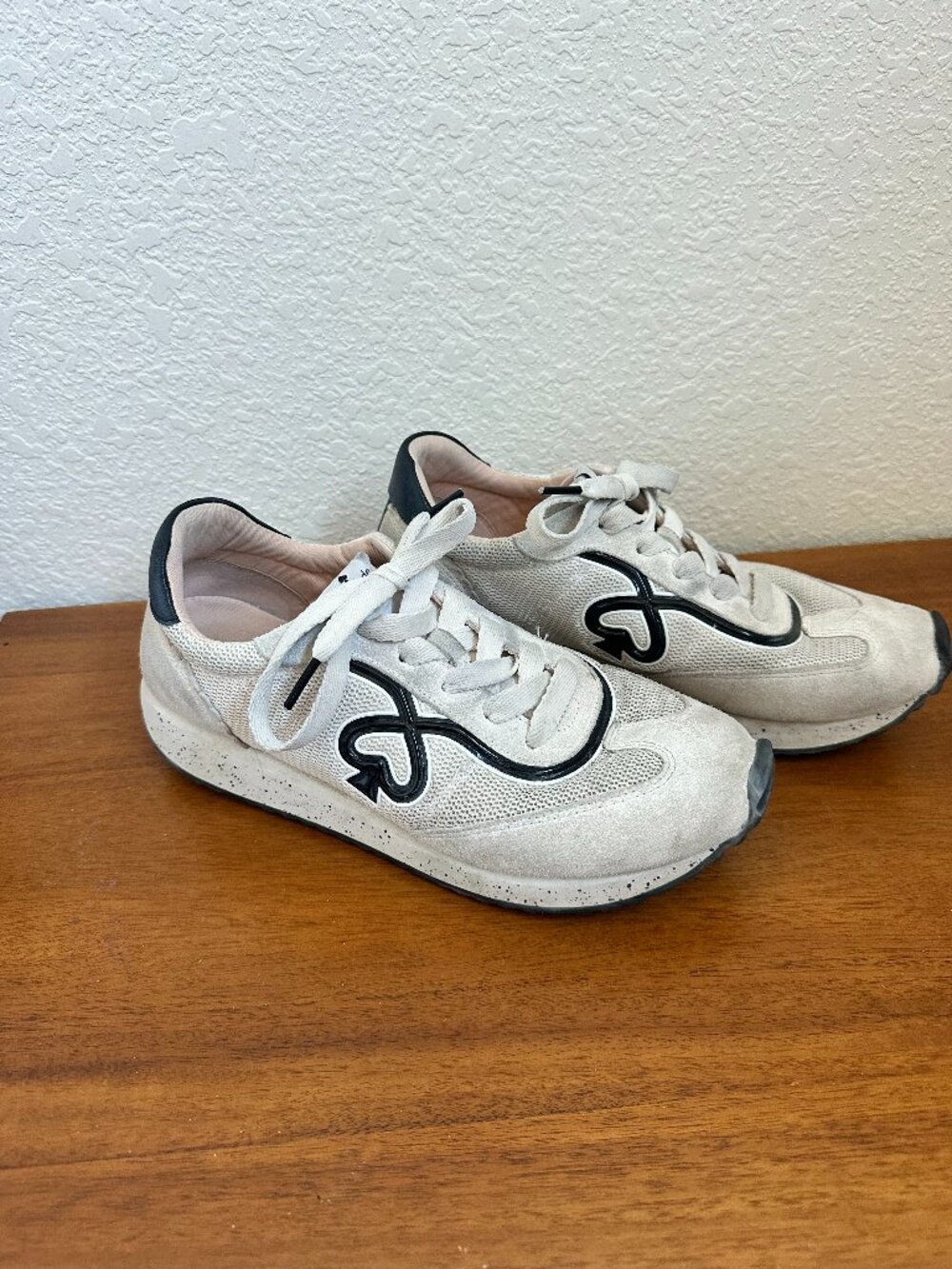 Kate Spade Black and White Brigitte Sneakers, 9